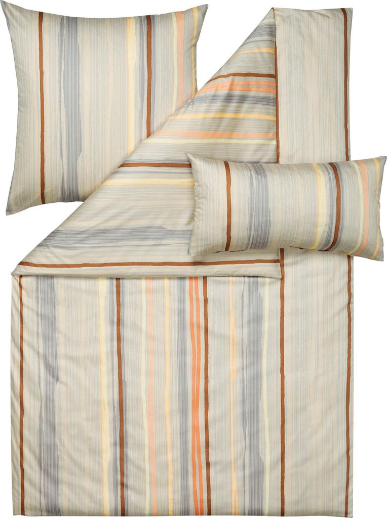Estella Bettwäsche braun-beige-apricot-vanille 1x 155x200 cm + 1x 40x80 cm