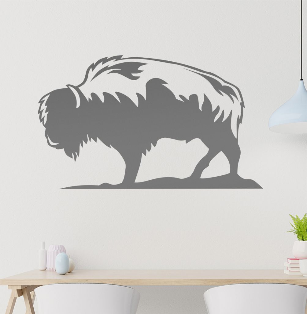 Büffel Wandtattoo in 6 Größen - Wandaufkleber Wall Sticker - Dekoration, Küche, Wohnzimmer, Schlafzimmer, Badezimmer