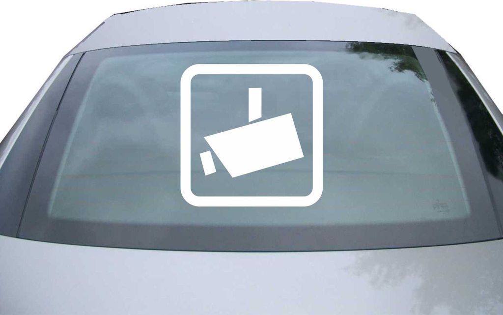Indigos UG - Aufkleber Heckscheibe & Motorklappe DE2325 - weiß - 600x600 mm - Videoüberwacht - Auto Scheiben Fenster Heckklappe Tuning Racing JDM...