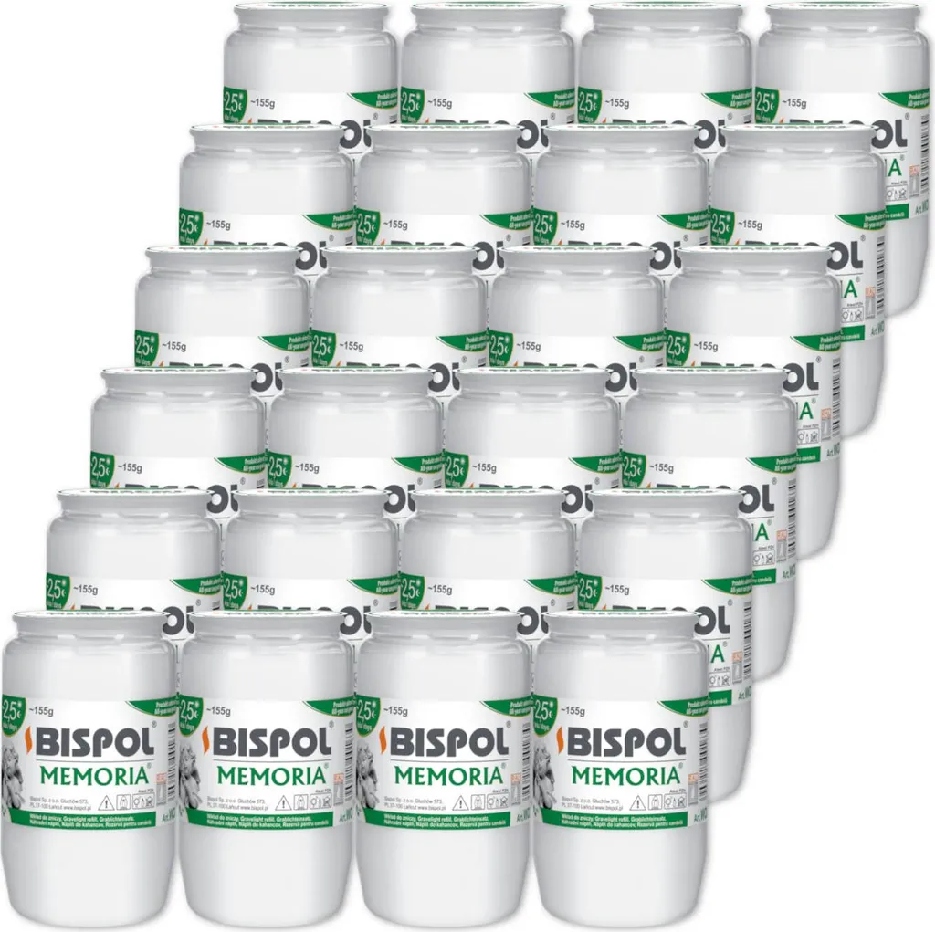 Ricariche Candele Olio 60 Ore Bispol WO3 - Set 24 per Lanterne