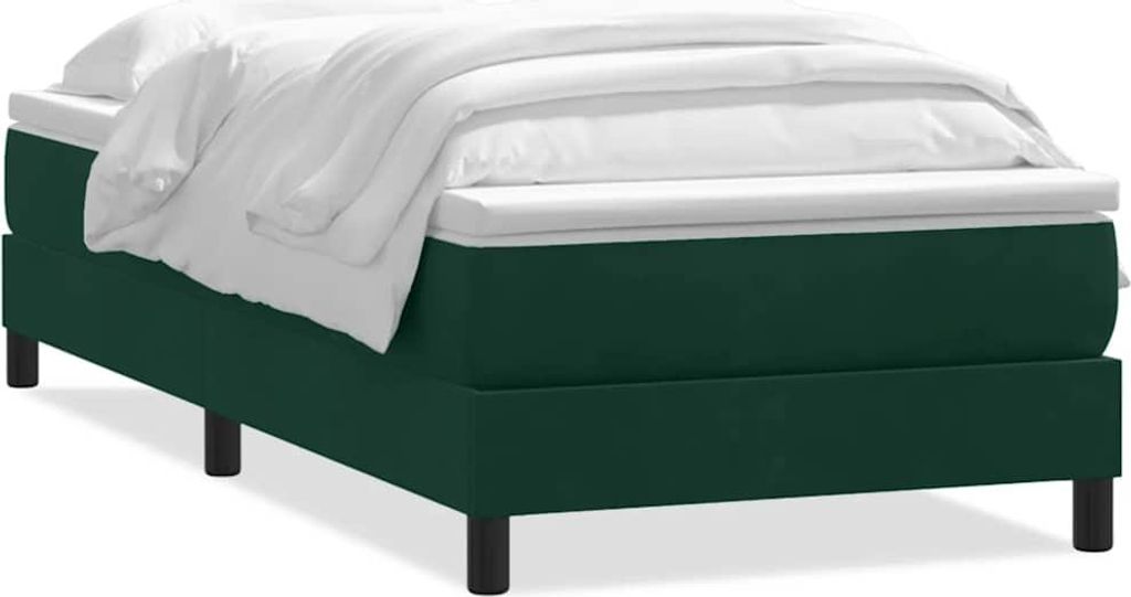 vidaXL Boxspringbett ohne Matratze Dunkelgrün 200x220 cm Samt