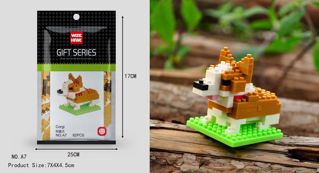 Figurka psa rasy Welsh Corgi model z klocków LNO Zdjęcie produktu 
