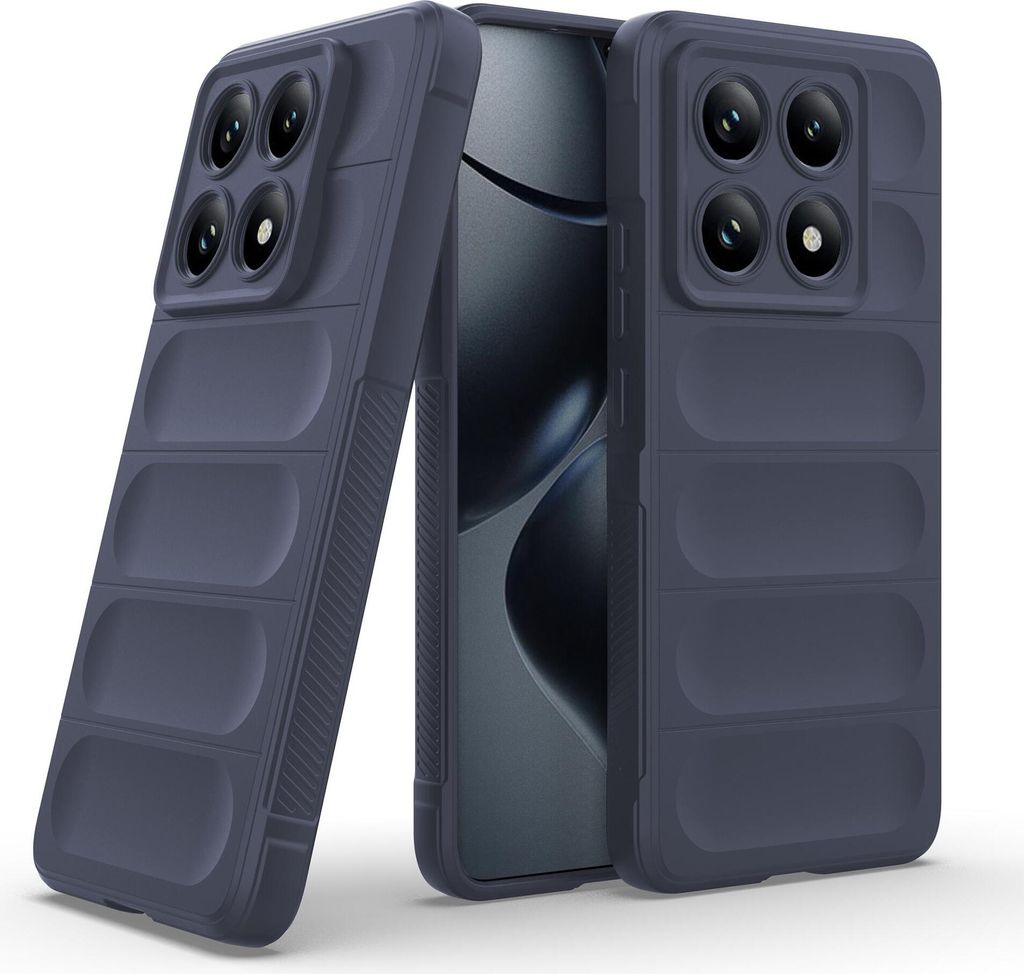 Handy Hülle für Xiaomi 14T Pro Grip Case Cover Schutzhülle Softgrip Farbe: Dunkelblau
