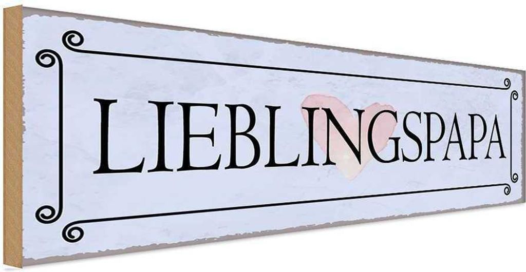 vianmo Holzschild 10x27 cm Lieblingspapa Herz Familie Produktbild 