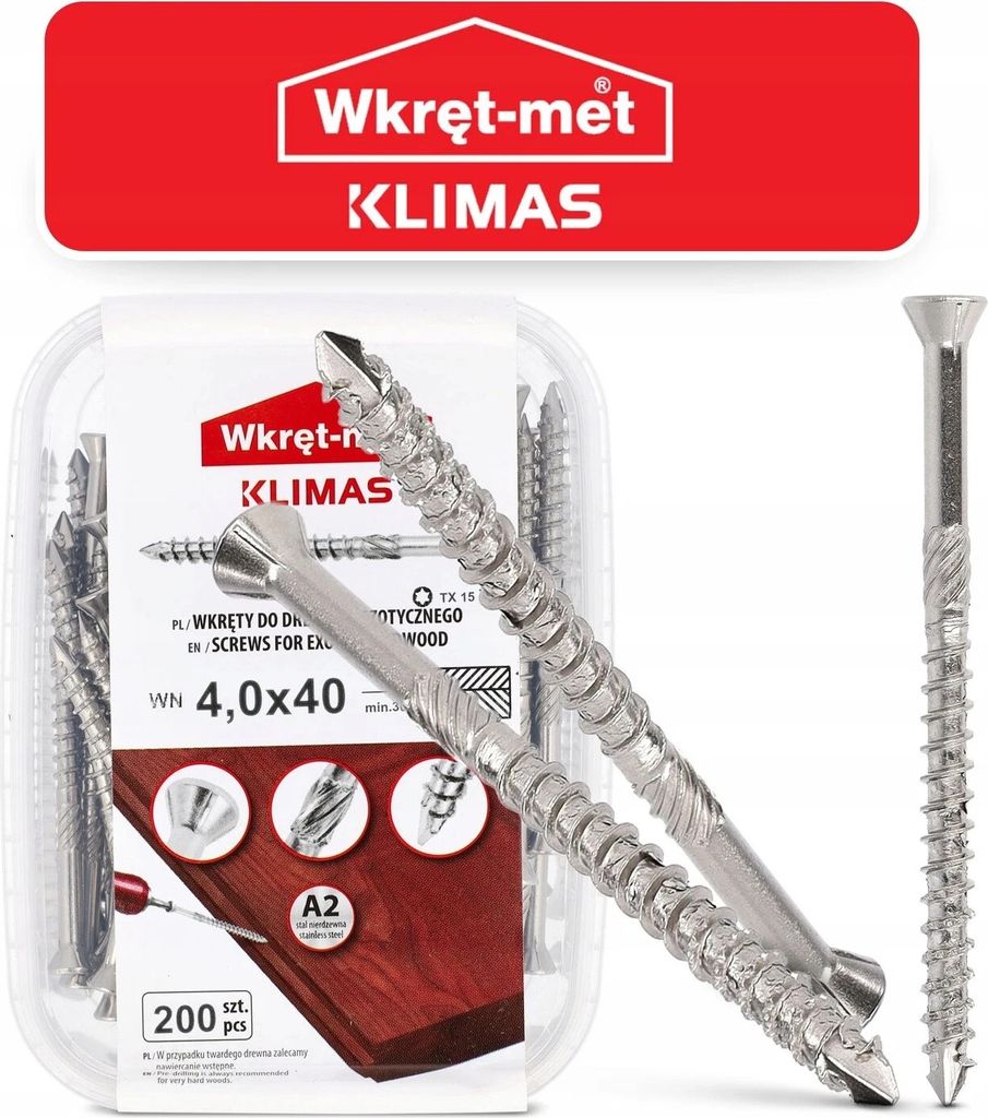 Viti per decking Klimas in acciaio inox A2 5 x 80 mm 100 Immagine del prodotto 