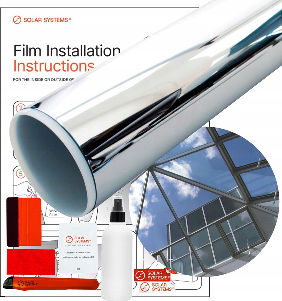 Solar Systems | Sonnenschutzfolie - Polycarbonat 152x300 cm - Silber - Hochwertig und isolierend