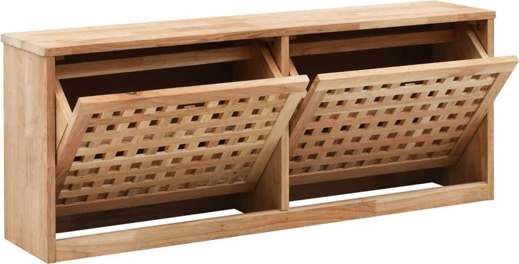 vidaXL Ławka na buty 94 x 20 x 38 cm orzech lity Zdjęcie produktu 