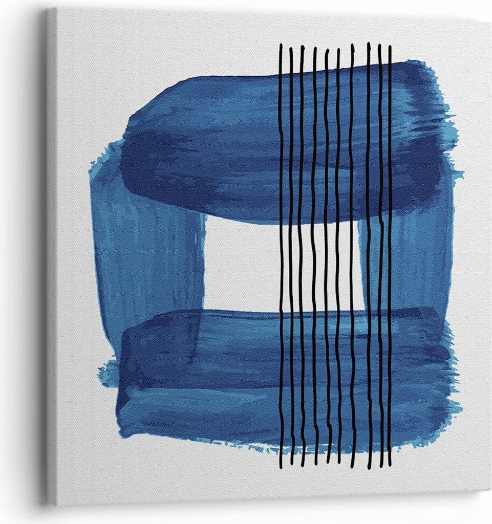 Bild auf Leinwand - Leinwandbild - Einteilig - Abstraktion Aquarell Blau - 30x30cm - Wand Bild - Wanddeko - Wandbilder - Leinwanddruck - Bilder - W...
