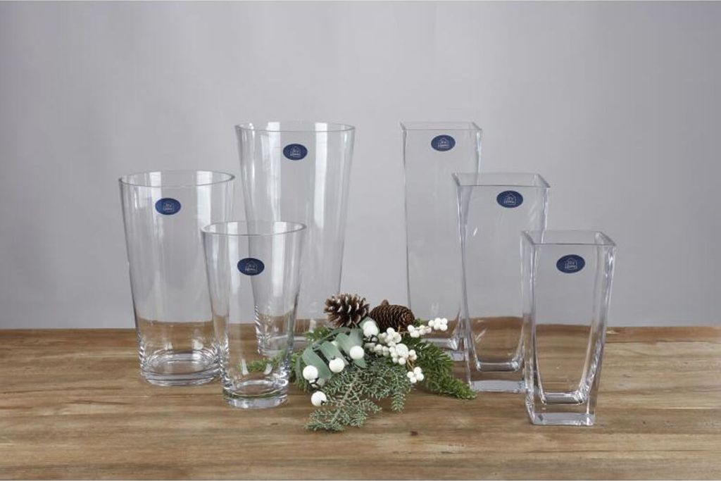 6x Vasen Glas Konisch Dekoration Tisch Blumen Pflanzen Gefäß Strauß Väschen Haus