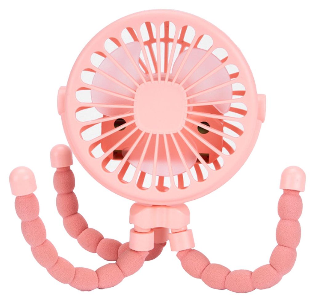 Kinderwagen-Ventilator, batteriebetrieben, flexibles Stativ, zum Anklipsen, geräuschlos, für Babyautos, tragbar, kompakt, Kühlung für Reisen im...