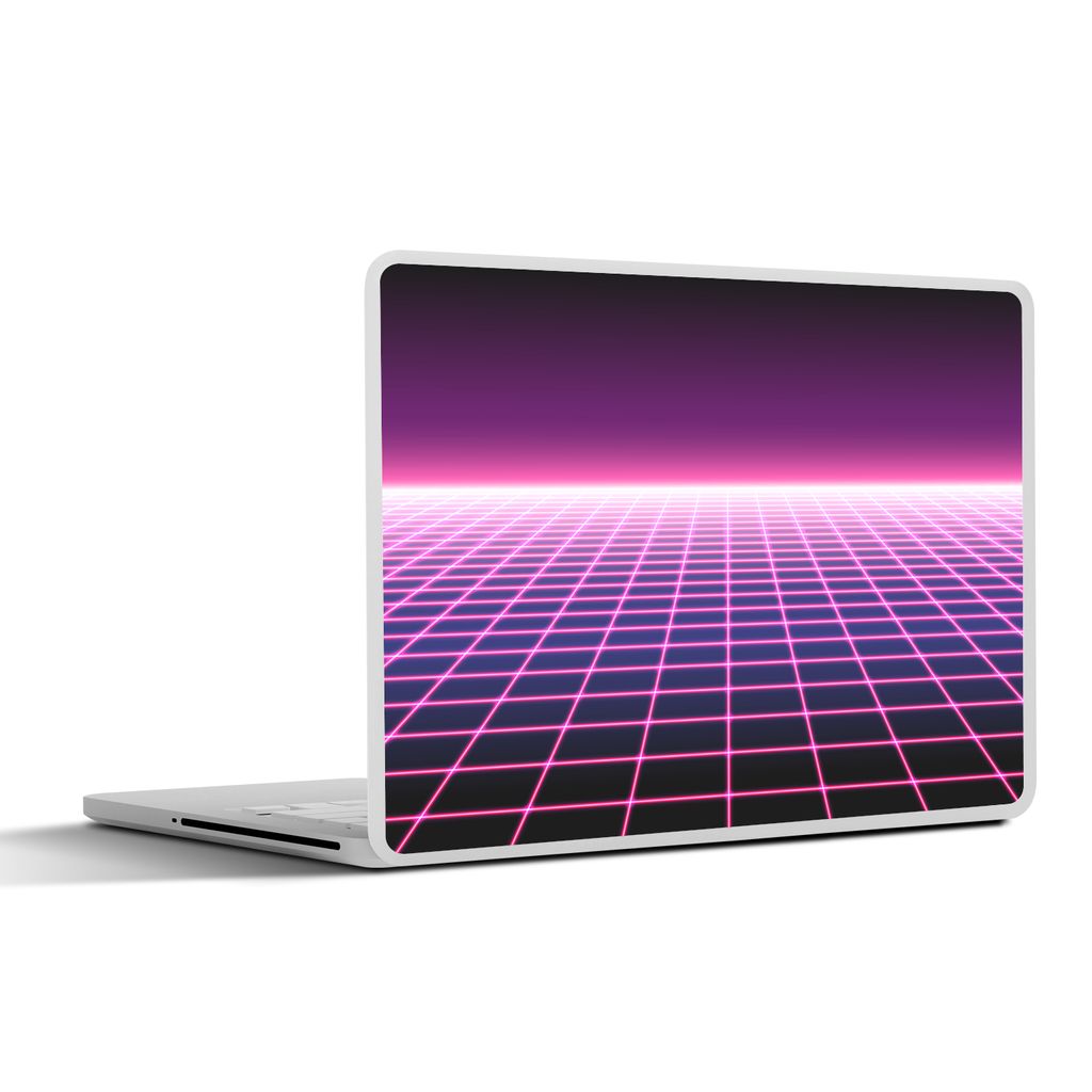 MuchoWow Laptop Aufkleber Sticker Cover Spiele - Retro - Neon 40x30 cm - Laptop Dekoration - Selbstklebend