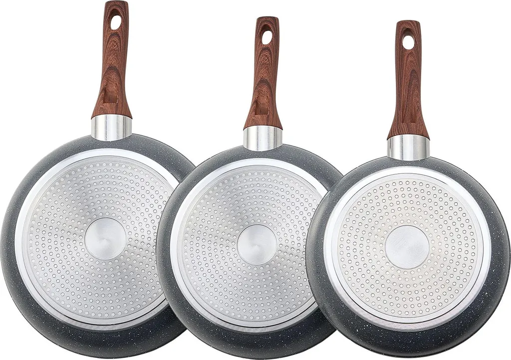 Set 3 Padelle SucceBuy Antiaderenti Alluminio Grigio per Induzione