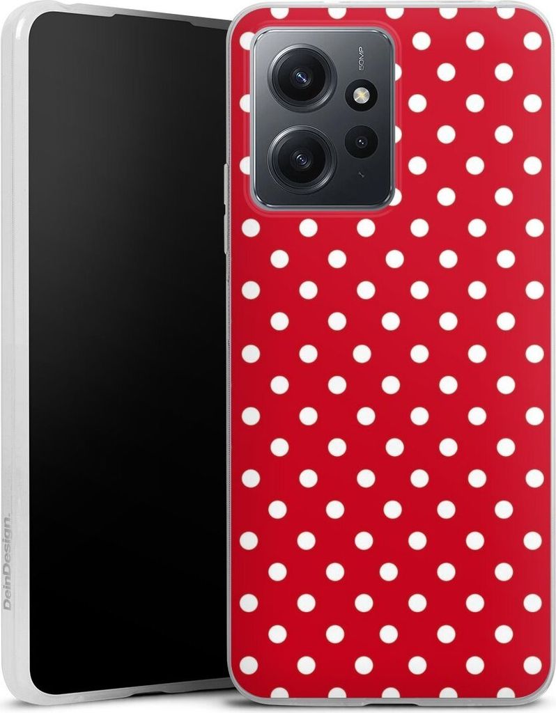 DeinDesign Slim Hülle für Xiaomi Redmi Note 12 4G Silikon Case Ultra Dünn Handyhülle Polka Dots Punkte Retro