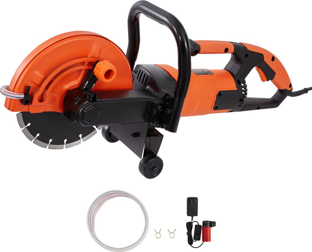 SucceBuy Elektrische Betonsäge, 9 Zoll, 1800 W 15 A Motor, 3,5 Zoll Schnitttiefe, Nass/Trocken, für Stein, Ziegel