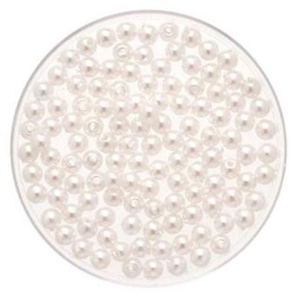 Glorex Wachs Perlen 6 mm 60 Stück, weiß