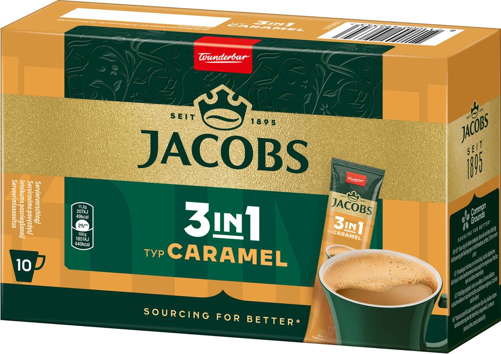 JACOBS Kaffee Löskaffee 3in1 Classic Instantkaffee 12 X 10 Sticks 120 Getraenke Packung 12er Pack S02ff0l0