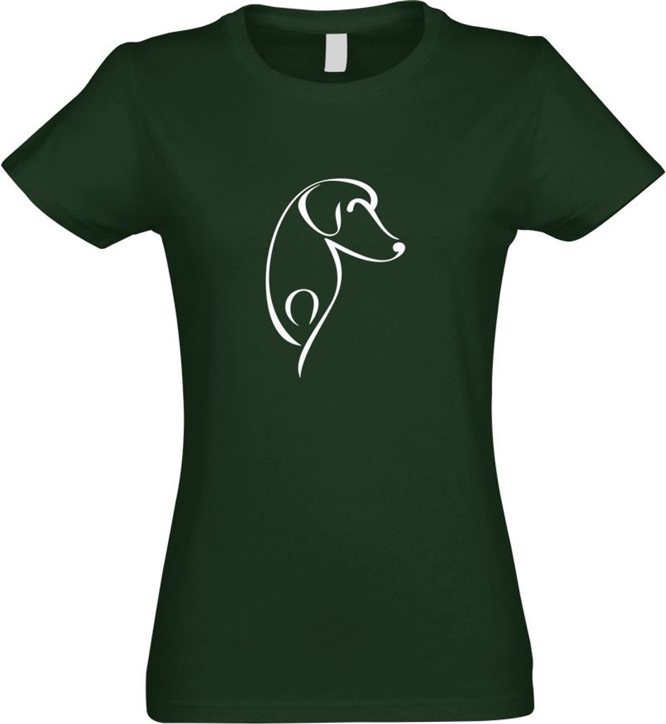 Kiwistar - T-Shirt tailliert - Damen - flaschengrün - Hund Motiv2 - mit Motiv Bedruckt - Funshirt Design - Sport - Freizeit - Damen - L