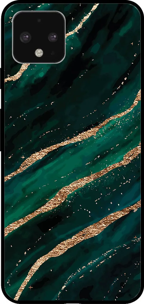 Custodia Google Pixel 4 XL Marmo Verde Oro - Cover TPU Design Elegante