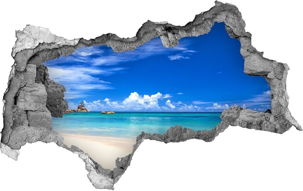 Selbstklebender Loch-3D-Aufkleber 95x73 cm tropische Strände