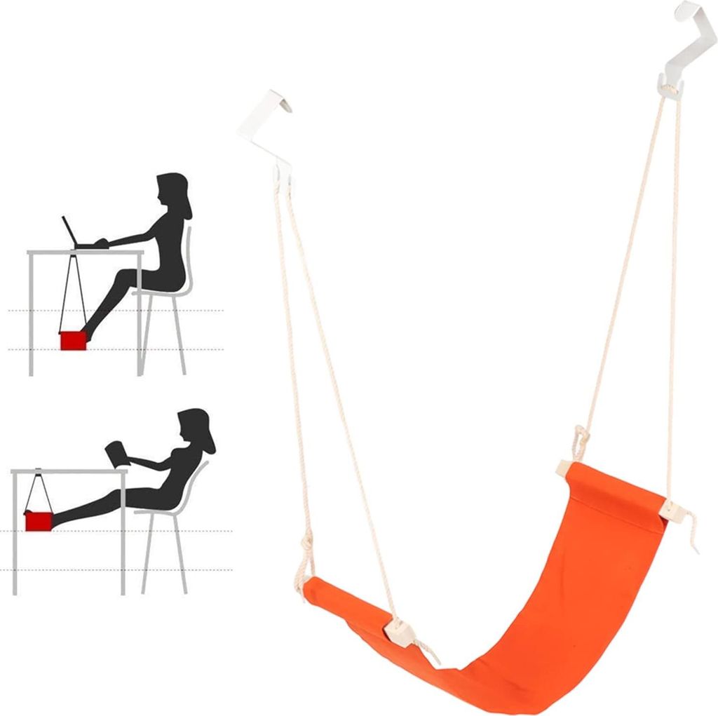 Fußstütze unter dem Schreibtisch - Verstellbare Fußstütze für Büro und Zuhause (orange)