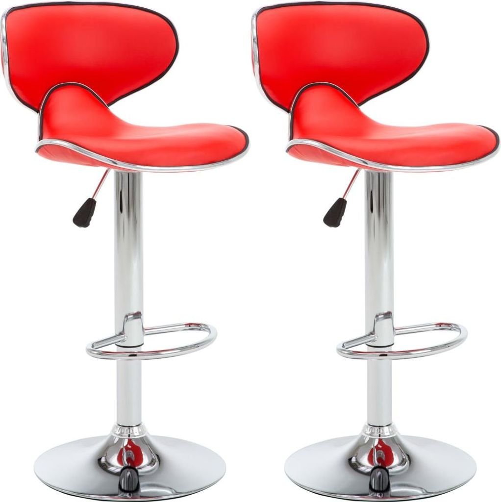 vidaXL Barhocker 2 Stk. Rot Kunstleder