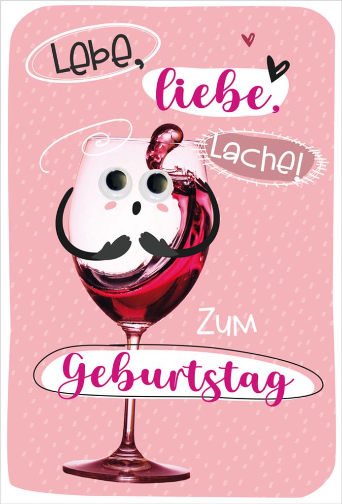 SUSY CARD Geburtstagskarte Wiggle "Wein"