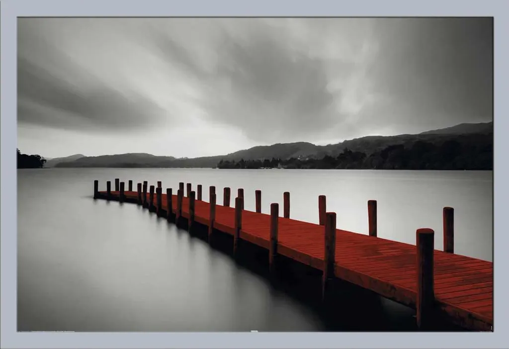 Set Poster Jetty Rosso 61x91,5 + Cornice Shinsuke Maxi MDF Argento Vetro