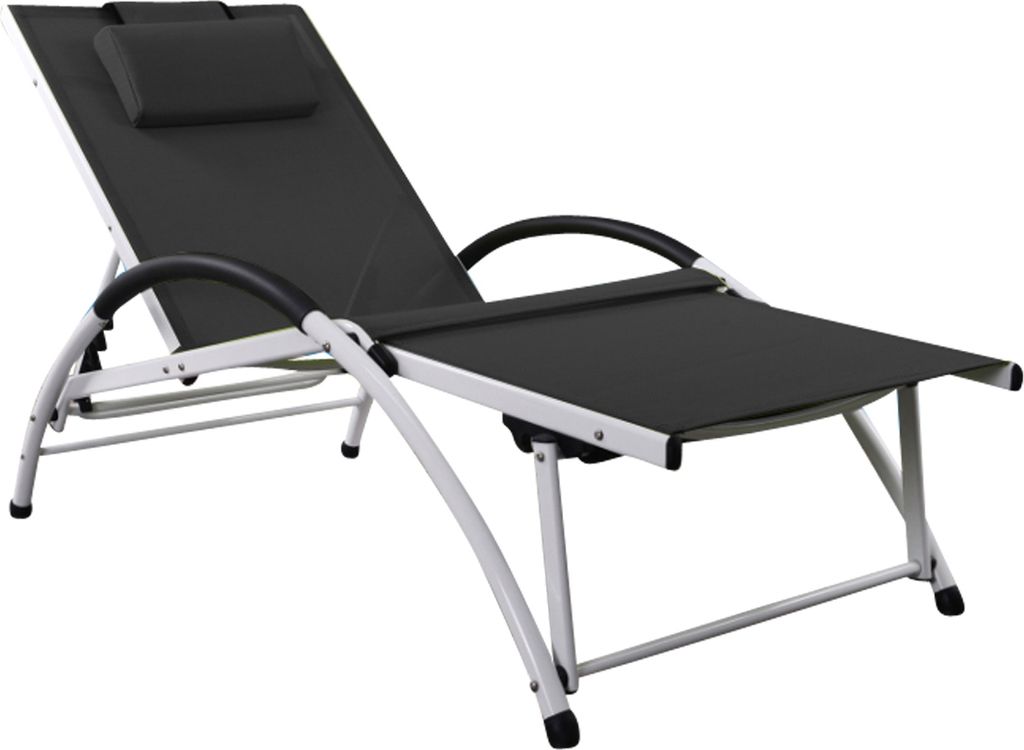 ALEOS. Gartenliege Sonnenliege Fitnessliege Bauchmuskeltrainer stabile Aluminium Konstruktion mit atmungsaktiven Kunststoffgewebe und Kopfpolster F...