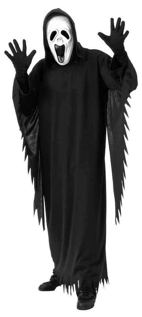 Screamface Howling Ghost Kostüm für Erwachsene, schwarz, Produktbild 