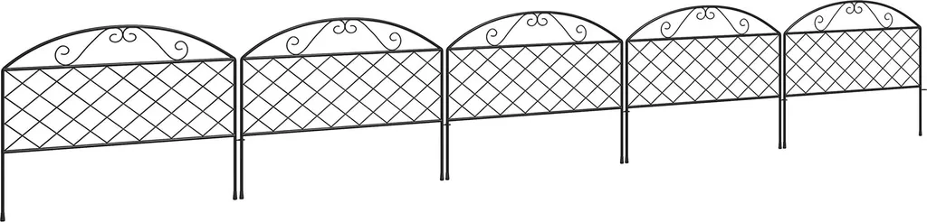 Panneaux de clôture décoratifs en fer noir Outsunny pour parterre