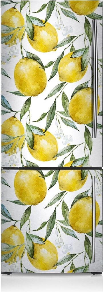 Kühlschrankmagne Kühlschrank Aufkleber Magnetfolie Dekoration 70x190 cm - Lackierte Zitronen