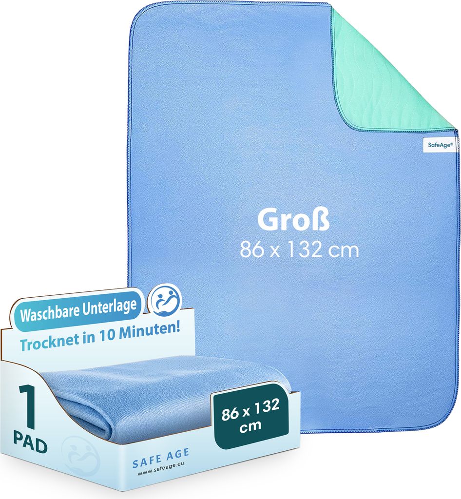 Safe Age® Inkontinenzunterlage waschbar - 86x132cm, Produktbild 