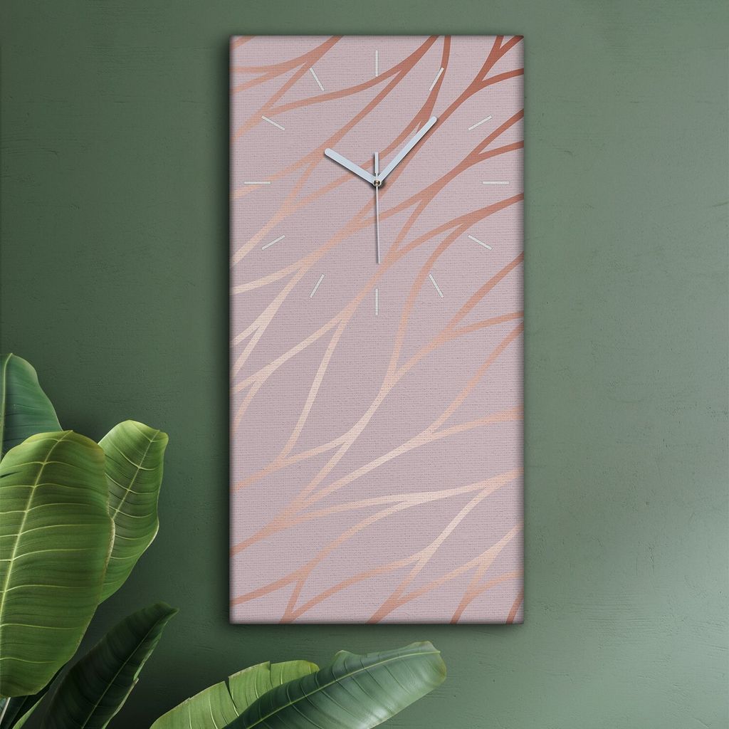 Wohnzimmer Leinwand Uhr Geräuschlos Küche 30x60 Geometrisch, Abstrakt, Textur, weiße Zeiger