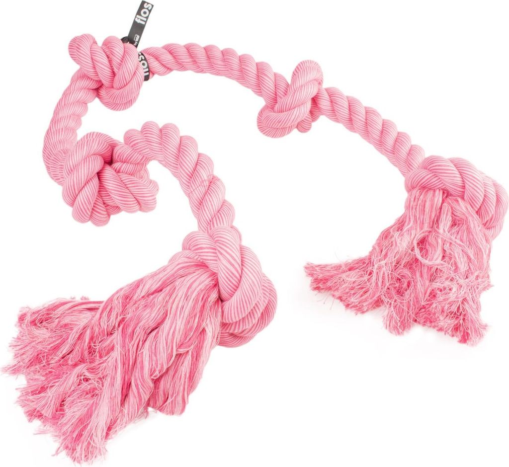 Europet Bernina Hundespielzeug "Floss" Spielseil mit 5 Knoten rosa