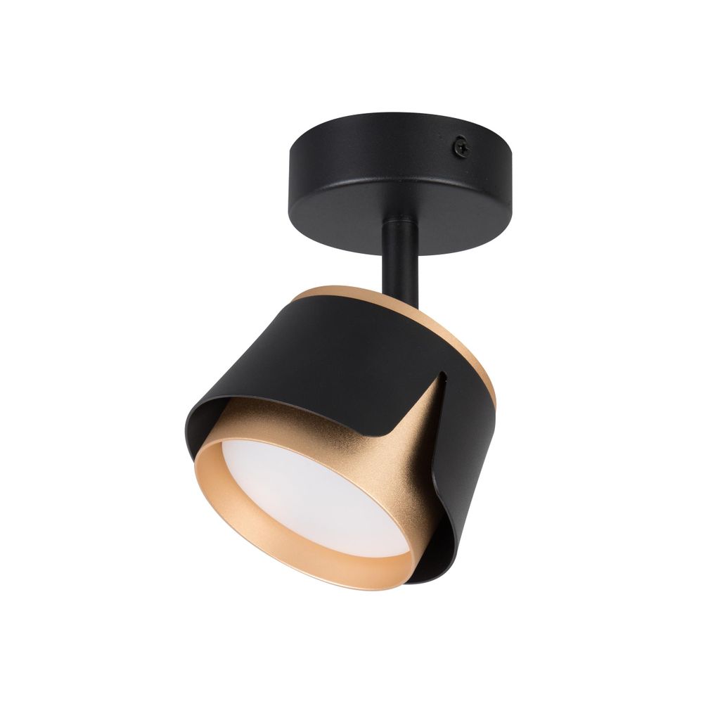 XUDO LED Deckenstrahler - GX53, 1-flammig, Schwarz, Gold, drehbar - Elegante verstellbare Deckenleuchte für das Wohnzimmer