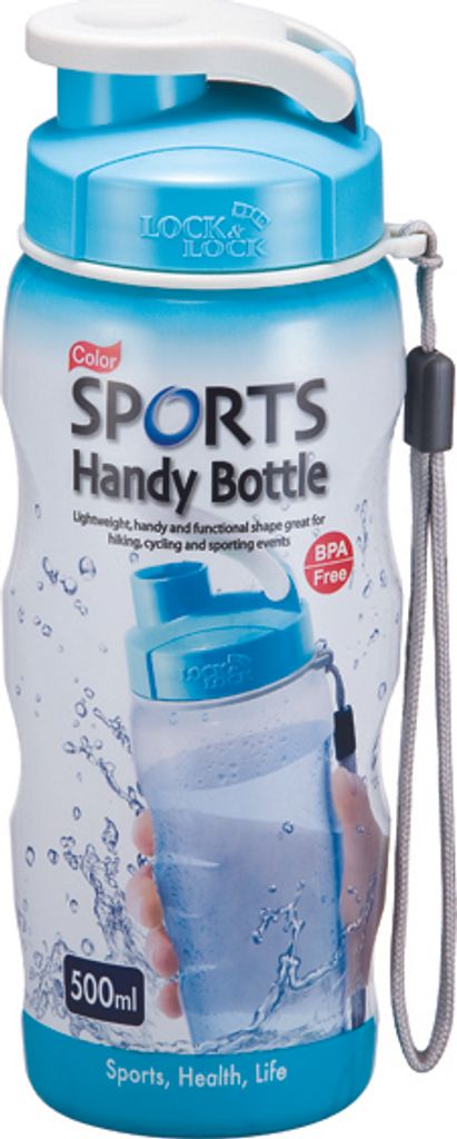 Lock & Lock Blue Sports Handy Flasche mit Tragegurt 500ml