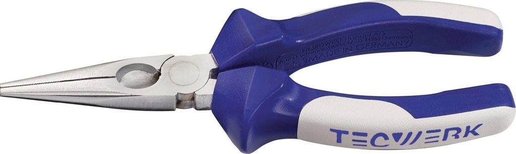 Tecwerk Flachrundzange Länge 160 mm flach-rund gerade Mehrkomponenten-Hüllen - 1 Stk.