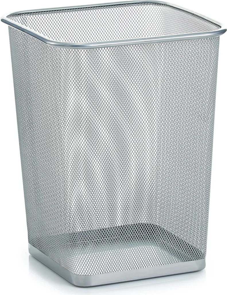 Zeller Corbeille à papier Dynamo LH Argent 27x36x27 cm Design Métal