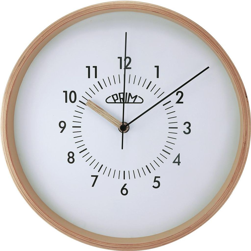PRIM Organic Retrospect Wanduhr Holz lautlos Produktbild 