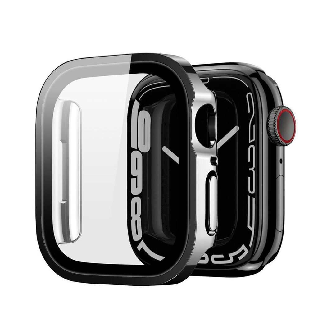 DUX DUCIS HAMO Handyhülle mit Gehärtetem Glas passend für Apple Watch 7 / 8 / 9 41 mm schwarz