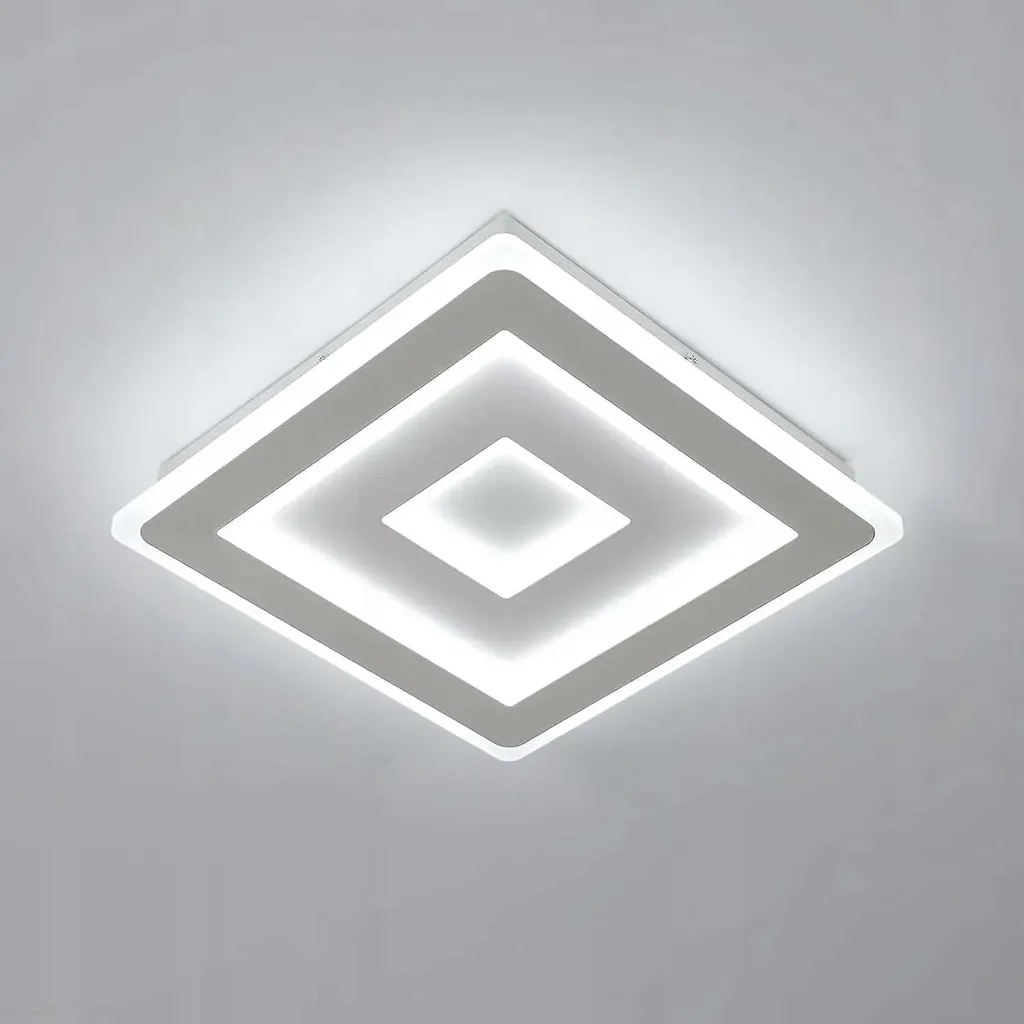 Plafonnier LED 42W blanc froid 6500K haute luminosité design acrylique