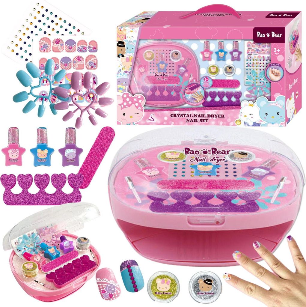 Styling-Set Für Kinder: Nagellacke, Glitter, Make-Up, Haartrockner