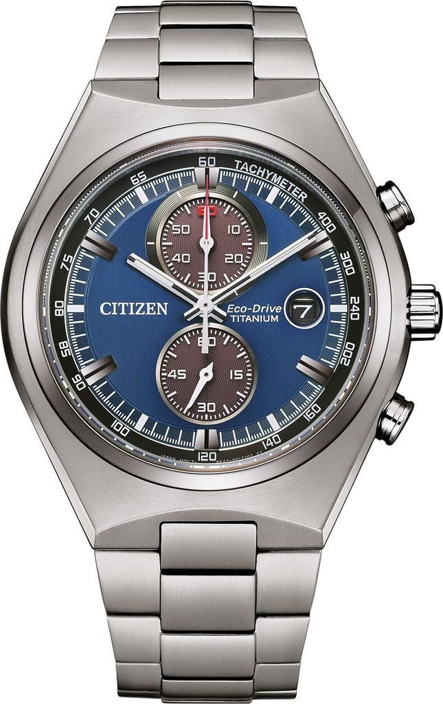 Citizen CA7090-87L Chronograph Uhr Herrenuhr Titan Chrono Datum silber