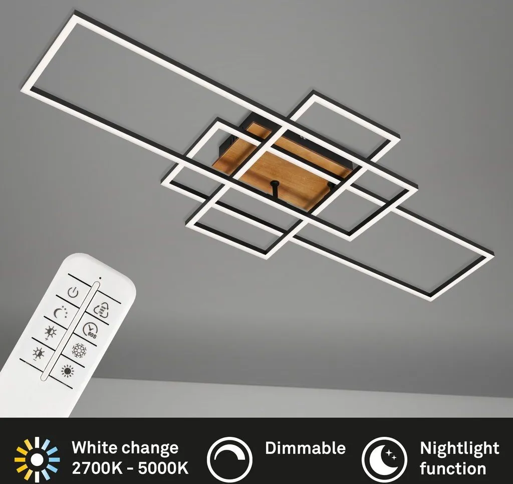 Plafoniera LED 55W Dimmerabile Nera Orientabile con Timer - 4
