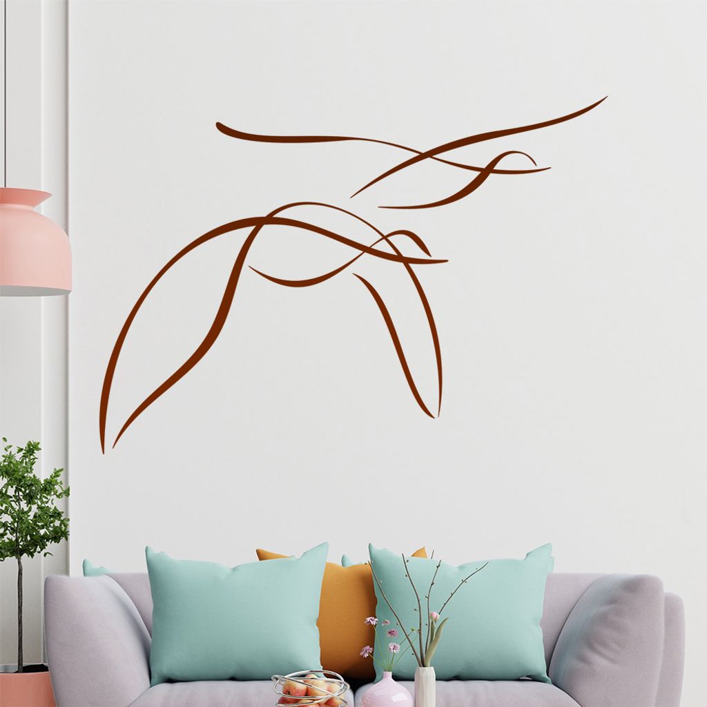 Vögel Linien Wandtattoo in 6 Größen - Wandaufkleber Wall Sticker - Dekoration, Küche, Wohnzimmer, Schlafzimmer, Badezimmer