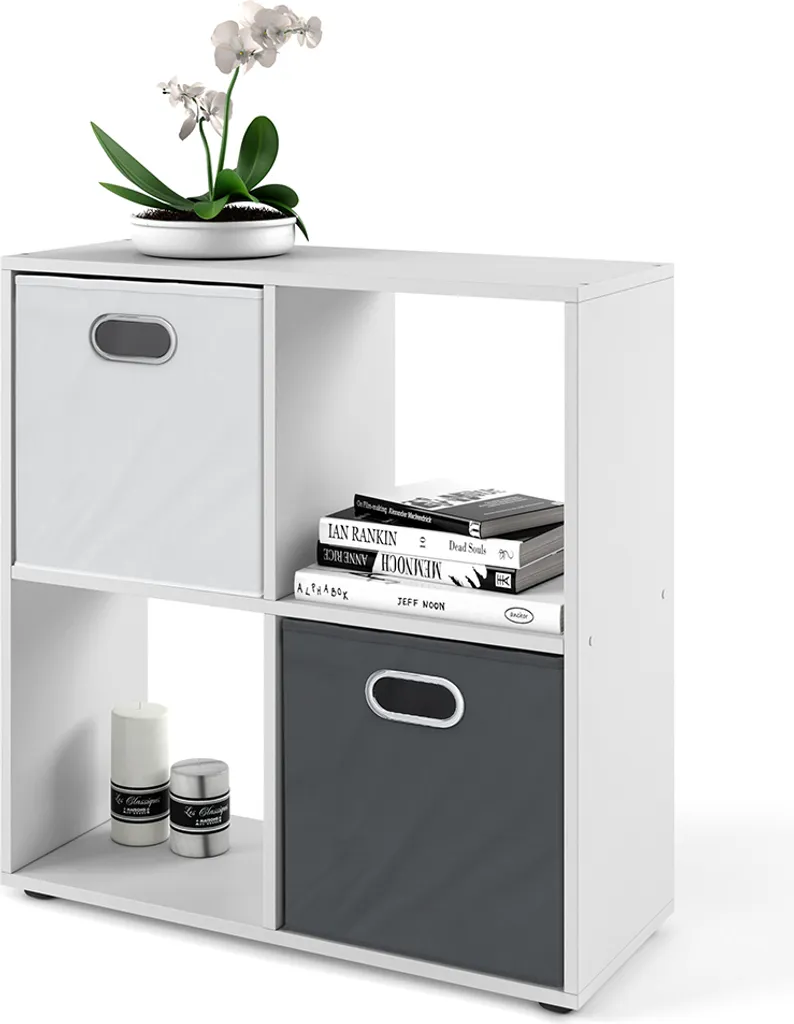 Bibliothèque cube Vicco Tetra 4 cases blanc - Rangement modulaire moderne - 7