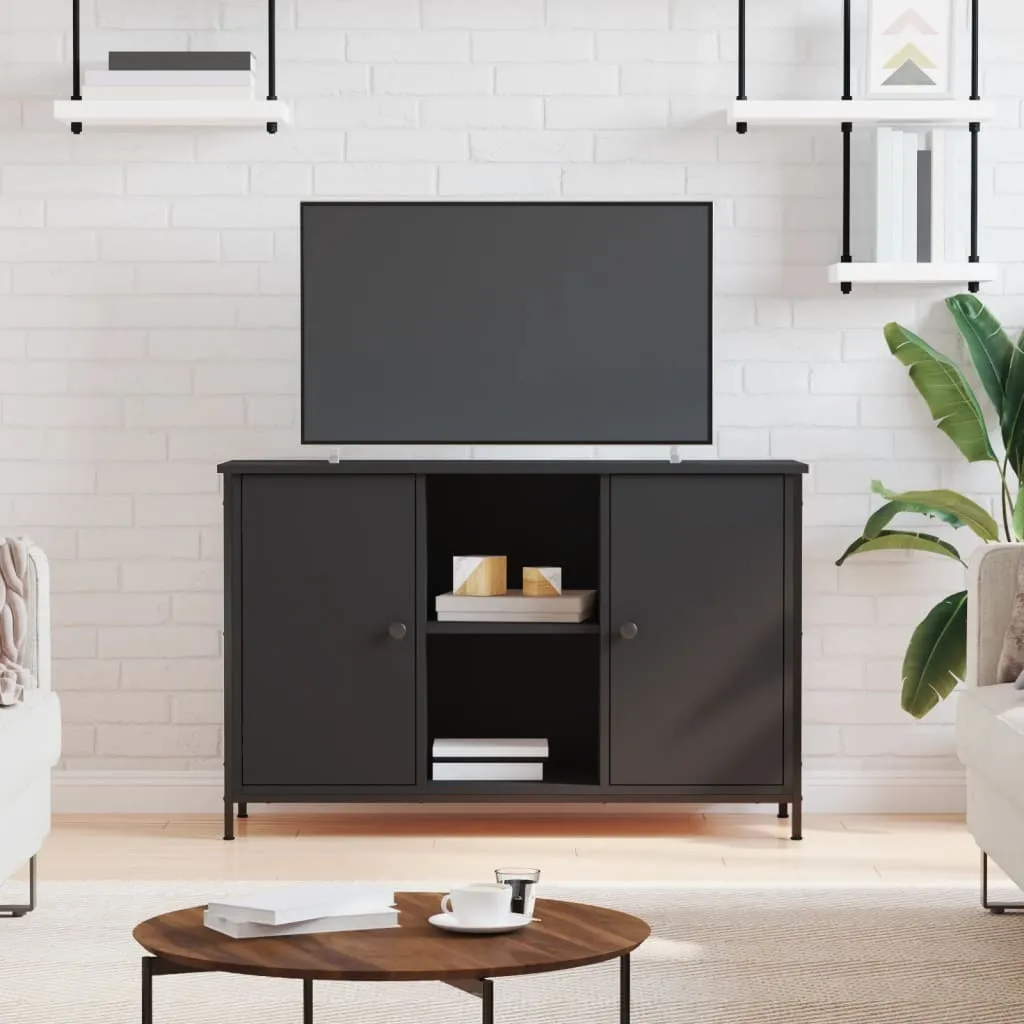 Supporto TV Nero 100x35x65 cm | Eleganza in Legno per il Tuo Living