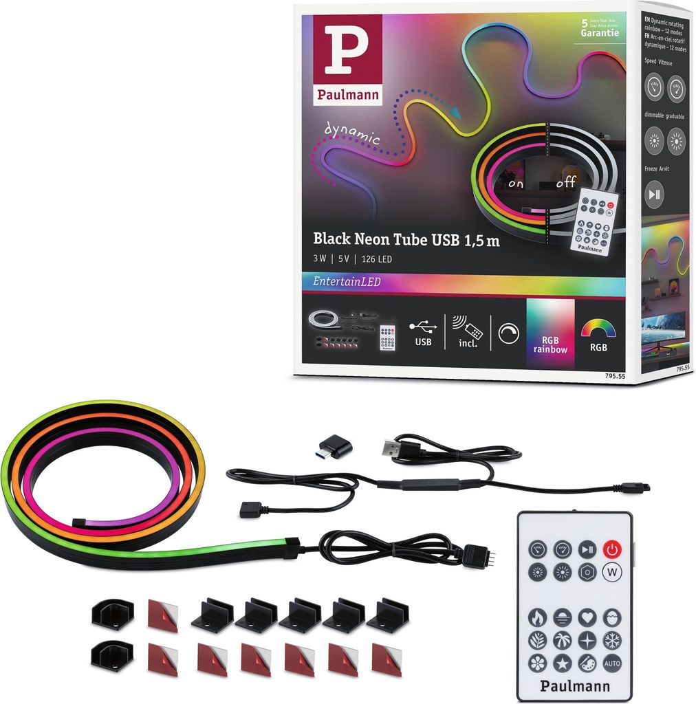 Paulmann EntertainLED LED tube Black Neon Zdjęcie produktu 