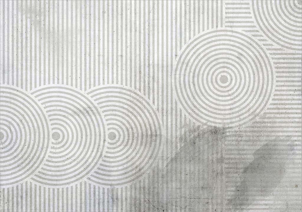 Vlies Fototapete Abstrakt 450x315 cm Vlies Tapeten Wandtapete XXL geometrische Muster Formen Kreise a-A-0844-a-a