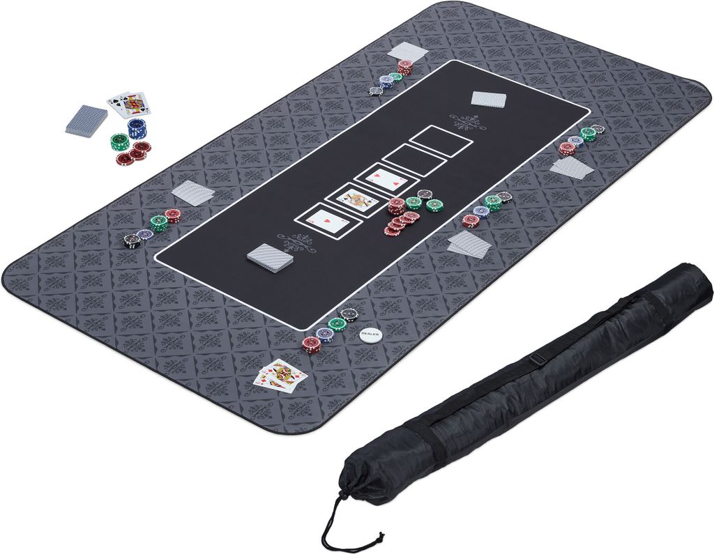 Relaxdays Pokermatte 180 x 90 cm, Texas Holdem, Produktbild 